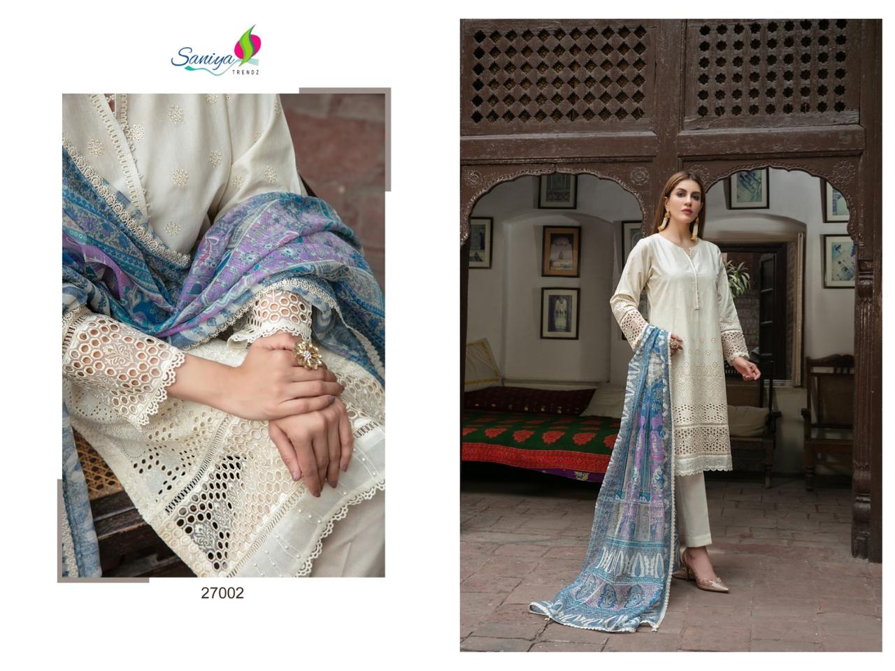 Maria B Chikankari Vol 27 By Saniya Cotton Pakistani Suits Wholesale Market In Surat